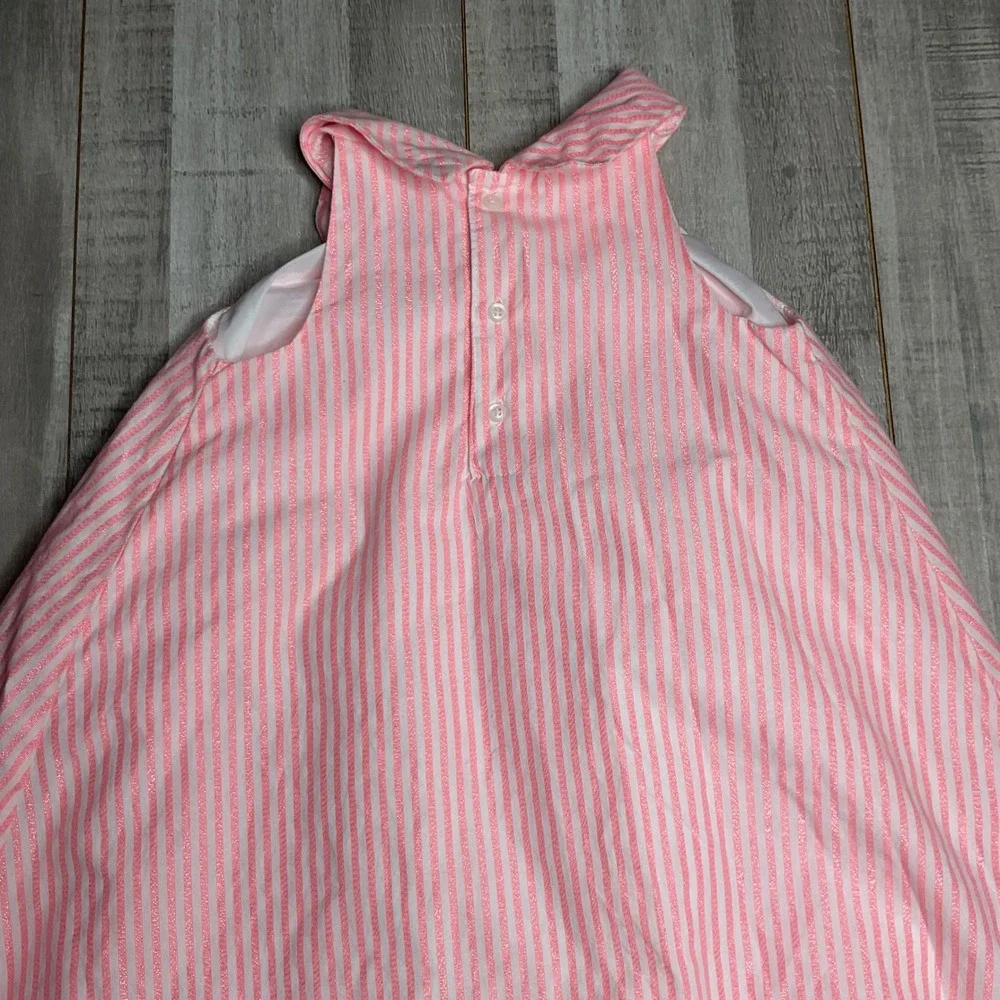 Just One You Carter's Toddler Girls Pink White Striped Metallic Dress 3T 551G189